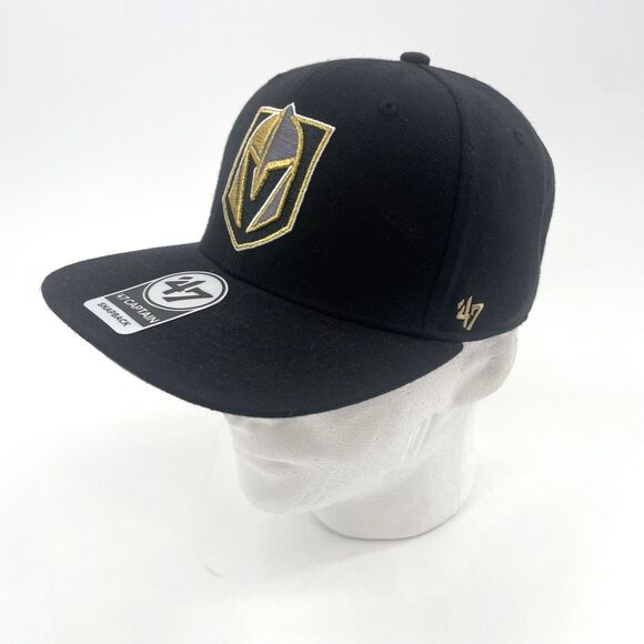 '47 Captain Vegas Golden Knights Hat Black NHL Hockey VGK Logo Snapback Cap NEW - Picture 1 of 12